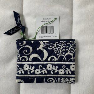 Vera Bradley Coin Purse Twirly Birds Navy